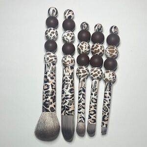 Leopard Print Makeup Brush Set | Handmade Beauty Accessories
